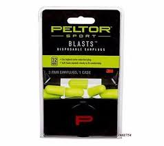 Peltor Sport Blasts Disposable Earplugs Neon Yellow 3 pair/pk